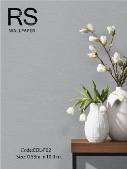 วอลเปเปอร์เทกเจอร์ผ้าแนวโมเดิร์นสีเทาอมน้ำตาล COL-F02