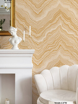 วอลเปเปอร์ลายหินอ่อน สีทอง MAR-C37W