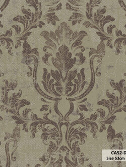 วอลเปเปอร์ลายหลุยส์คลาสสิคสีน้ำตาล CAS2-D39