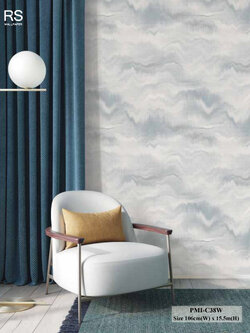 วอลเปเปอร์สไตล์ Abstract สีเทาฟ้า PMI-C38W