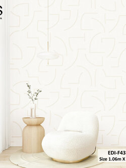 วอลเปเปอร์ ลายกราฟฟิคสีครีม EDI-F43W