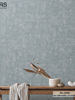 วอลเปเปอร์ลายปูนเปลือย สีน้ำเงินอมเทา BEL-C02W