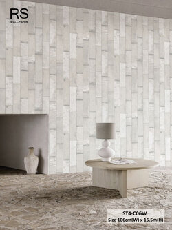 วอลเปเปอร์ลายหิน คอนกรีต สีเทาอ่อน ST4-C06W