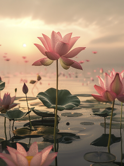 วอลเปเปอร์ภาพดอกบัว (สั่งผลิต)