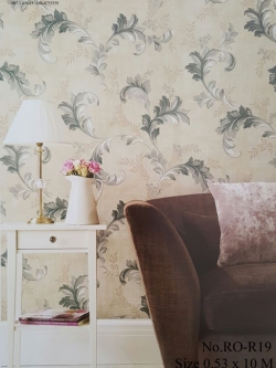 วอลเปเปอร์ลายใบไม้ สไตล์วินเทจ RO-R19