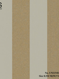 วอลเปเปอร์ติดผนัง ลายทาง สีทองสลับสีน้ำตาลอ่อน No.UNI-F103