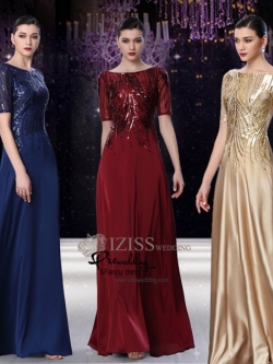 T023 **พรีออเดอร์เดรสชุดเลื่อมสีแดง สีเขียวมิ้นต์ สีน้ำเงิน สีทอง **ชุดราตรียาวเลื่อม แขนสั้น เล่นดีเทลซีทรูช่วงอกและแขน ช่วงบนแต่งเลื่อมไม้ลายกิ่งไม้ เข้ารูปช่วงเอว กระโปรงผ้าพื้นทรงปล่อย สวยงามหรูหราไฮโซมากๆ ค่ะ