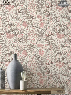 วอลเปเปอร์ลายดอกไม้ สีชมพูโอรส CTC-B32