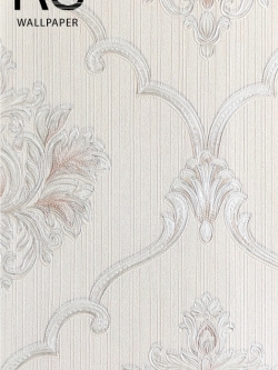วอลเปเปอร์ลายหลุยส์ดอกสีครีมมีกลิตเตอร์พื้นสีครีม ROL-R04