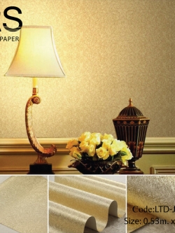 วอลเปเปอร์ลายผ้าไหมสีทองอ่อน LTD-J56