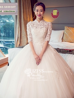 BR241 **พรีออเดอร์**ชุดแต่งงาน&ชุดเจ้าสาวแบบยาวสีขาวเกรดพรีเมี่ยม เปิดไหล่ มีแขน หรูหราน่ารัก สวยโดดเด่นไม่ซ้ำใคร