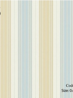 วอลเปเปอร์ลายทางเส้นสีฟ้า สลับเหลืองอ่อน ช่องลายกว้าง 7.2 ซม. BQ-B26