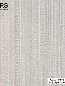 วอลเปเปอร์ ลายเส้นสีทอง พื้นครีมปนกลิตเตอร์สีเงิน AUD3-ML45