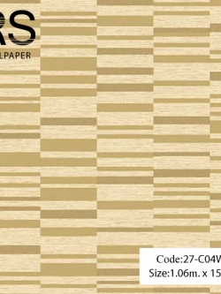 วอลเปเปอร์ลายเส้นสลับโมเดิร์นโทนสีครีมทอง 27-C04W