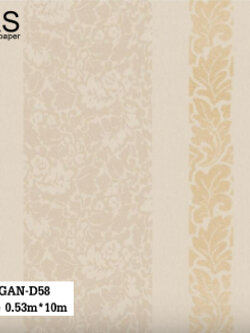 วอลเปเปอร์ลายใบไม้สลับลายเส้น GAN-D58