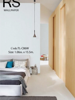 วอลเปเปอร์เทกเจอร์รูปสี่เหลี่ยมผืนผ้าพื้นสีฟ้าอ่อน TL-C86W