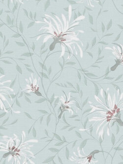 วอลเปเปอร์ลายดอกไม้สีขาวพื้นสีเขียว VC-D110W