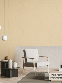 วอลเปเปอร์สไตล์โมเดิร์น ลายเส้นสีทอง พื้นสีน้ำตาลทอง POM-F75W