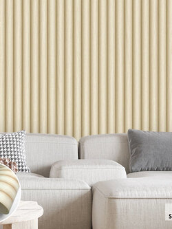 วอลเปเปอร์ลายไม้ระแนง สีครีม FSK-J54