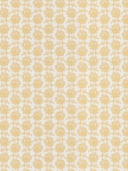 วอลเปเปอร์ลายดอกไม้เป็นทางเส้นตรงตัวดอกสีเหลืองทองพื้นสีขาว GAR3-B63W