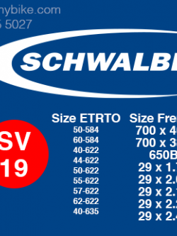 ยางใน Schwalbe 29"x1.5-2.2 SV19