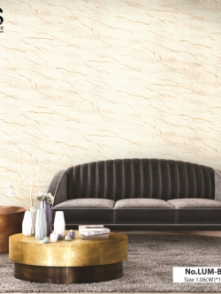 วอลเปเปอร์ ลายหินอ่อน สีขาวเทาแทรกเส้นทอง No.LUM-B10W