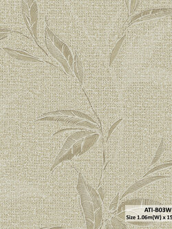 วอลเปเปอร์ลายใบไม้สีน้ำตาลเข้ม ATI-B03W