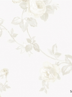 วอลเปเปอร์ลายช่อดอกไม้เลื้อยสไตล์วินเทจโทนสีม่วงอ่อนพื้นเทกเจอร์ผ้าไหมสีเทาอ่อน ITT-F45