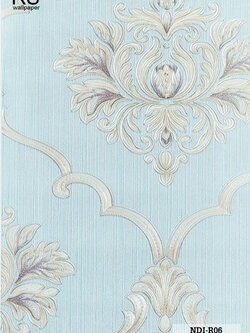 วอลเปเปอร์ ลายหลุยส์คลาสสิค พื้นสีฟ้า NDI-R06