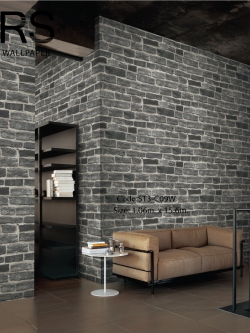 วอลเปเปอร์ลายอิฐสีเทาเข้ม ST3-C09W