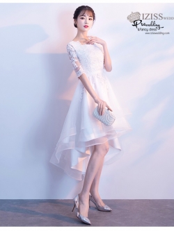 DS041 - Pre order ชุดราตรี เดรสสั้นออกงาน (short dresses) ชุดไปงานแต่งงานสวยๆ "ธีมสีขาว"