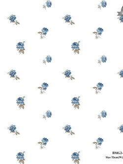 วอลเปเปอร์ลายดอกไม้เล็กๆ สีน้ำเงิน พื้นสีขาว BMG2-B74