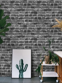 วอลเปเปอร์ลาย อิฐเทาดำ PPL-J67