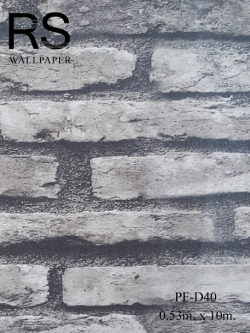 วอลเปเปอร์ลายอิฐเทา PF-D40