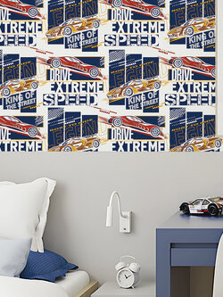 วอลเปเปอร์ห้องเด็ก ลายรถ Car Racing No.DW-C62W