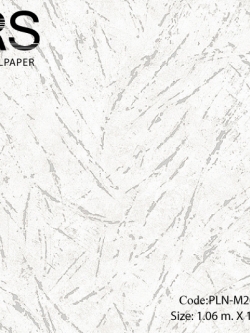 วอลเปเปอร์ลายปูนเปลือยลักษณะผิวหยาบร่องสีเงินพื้นสีขาวแกมเทา PLN-M20W
