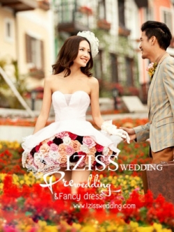 PW031WHITE- **พรีออเดอร์ค่ะ**ชุดแต่งงานสั้น ชุดยกน้ำชา ชุดถ่ายพรีเวดดิ้ง (prewedding dress) & ชุดแต่งงานแฟนซี (Fancy wedding dress) "ธีมสีขาว"