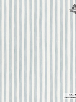 วอลเปเปอร์ลายทาง สีเทาอมฟ้าสลับขาว KID2-B49