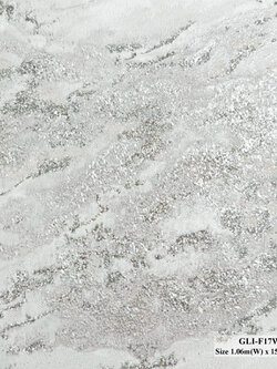 วอลเปเปอร์ลายหินอ่อน สีเทาอ่อน มีกากเพชรสีเงิน GLI-F17W