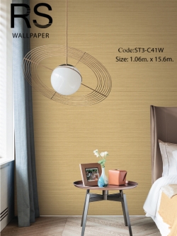 วอลเปเปอร์ลายด้ายเล็กเย็บเป็นแนวตั้งสีทองแดงพื้นโทนสีน้ำตาล ST3-C41W