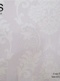 วอลเปเปอร์ลายหลุยส์สีขาวมุกพื้นสีชมพูอ่อน THA-B05