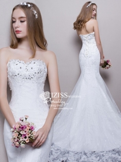 BR220 **พรีออเดอร์**ชุดแต่งงาน&ชุดเจ้าสาวแบบยาวสีขาวเกรดพรีเมี่ยม หรูหราน่ารัก สวยโดดเด่นไม่ซ้ำใคร สวยงามดุจเจ้าหญิง