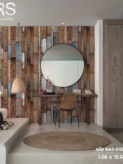 วอลเปเปอร์ลายวินเทจ สลับสี โทนน้ำตาลฟ้า (Vintage Style)NA3-D15W