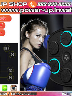 แท่นซ้อมมวย ติดผนัง มีโปรแกรมนับจำนวน พร้อมถุงมือ สสินค้าพร้อมส่งในไทย