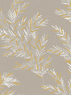 วอลเปเปอร์ลายใบไม้ สีเทาปนสีทอง DES-F23W