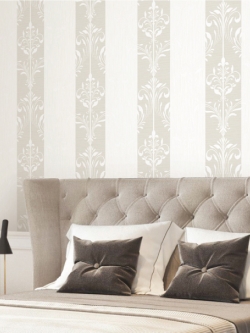 วอลเปเปอร์ลายทางหลุยส์คลาสสิคสีครีมสลับขาว MCO-C16W