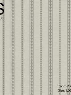วอลเปเปอร์ลายทางคลาสสิคพื้นสีขาวเทา PAMO2-M39W