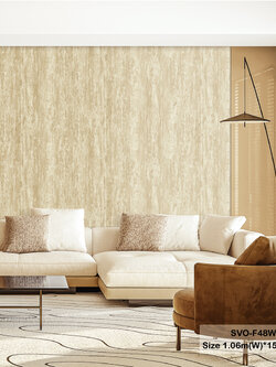 วอลเปเปอร์ลายปูนเปลือยคอนกรีต สีน้ำตาลครีม SVO-F48W