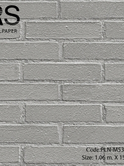 วอลเปเปอร์ลายอิฐเทาเข้มอมน้ำตาลเข้มผิวร่ิงหยาบ PLN-M53W