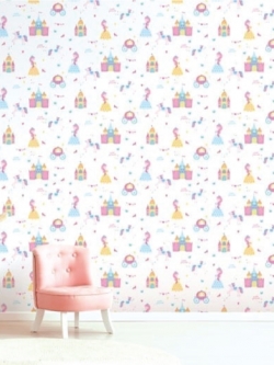 วอลเปเปอร์ ลายการ์ตูนน่ารัก พื้นสีขาว No.PLH-D24